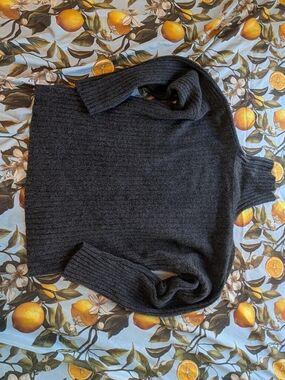 Gant Charcoal Turtleneck Ribbed Sweater Lambswool